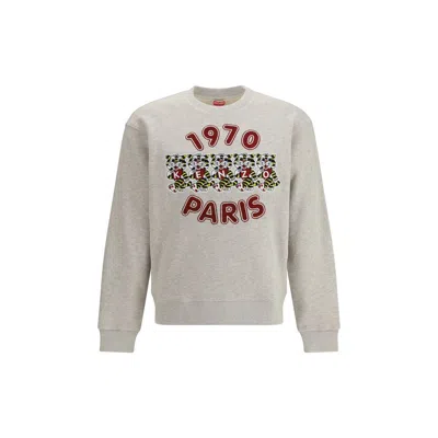 Kenzo Gray Cotton Sweatshirt In Multi