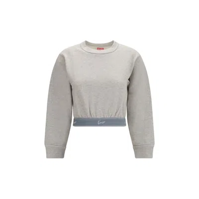 Kenzo Gray Cotton Sweatshirt In Multi