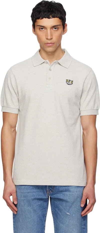 Kenzo Gray  Paris ' Wild Tiger' Slim Polo In Neutral