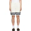 Kenzo Mesh Cotton Shorts Contrast Stripe Hem In Brown