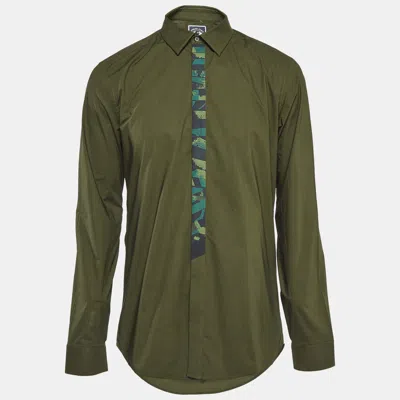 Pre-owned Kenzo Green Cotton Button Front Shirt Xl