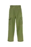 Kenzo Cotton Cargo Pant With Back And Side Pockets In Green