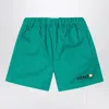 Kenzo Green Cotton Shorts With Logo In Green