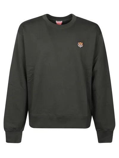 KENZO GREEN CREWNECK LOGO SWEATSHIRT