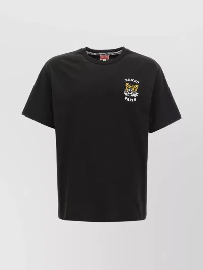 Kenzo Embroidered-logo T-shirt In Black