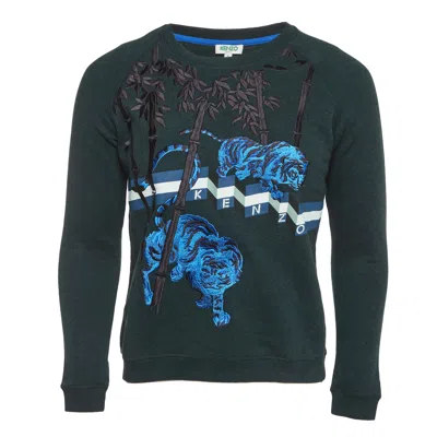 Pre-owned Kenzo Green Jersey 'bamboo Tiger' Sweatshirt S
