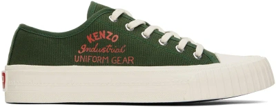 Kenzo Green  Paris Foxy Low-top Sneakers In 51 Dark Khaki