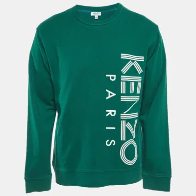 Pre-owned Kenzo Green Logo Print French Terry Sweatshirt Xxl