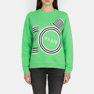 Pre-owned Kenzo Green Logo Print Jersey Sweater Xl