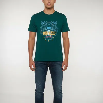 Pre-owned Kenzo Green Logo Tiger Graphic Jersey T-shirt L