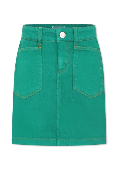 Kenzo Kids' Green Skirt For Girl With Logo
