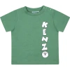 KENZO GREEN T-SHIRT FOR BABY BOY WITH LOGO