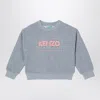Kenzo Grey Cotton Blend Sweatshirt With Logo In Grey