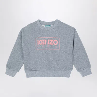 Kenzo Grey Cotton Blend Sweatshirt With Logo