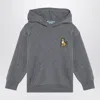 Kenzo Grey Cotton Blend Hooded Jumper In Grey