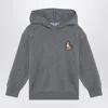 Kenzo Grey Cotton Blend Hooded Jumper In Gray