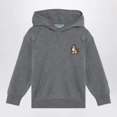 Kenzo Grey Cotton Blend Hooded Jumper