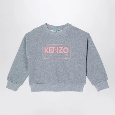 KENZO GREY COTTON BLEND SWEATSHIRT WITH LOGO