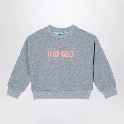 Kenzo Kids' Grey Cotton Blend Sweatshirt With Logo In Gray