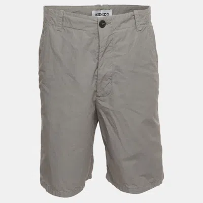 Pre-owned Kenzo Grey Cotton Chino Shorts M In Gray