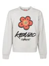 Kenzo Grey Crewneck Printed Sweatshirt In Gray