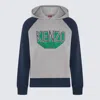 KENZO KENZO GREY, GREEN AND BLUE COTTON SWEATSHIRT