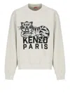 Kenzo Tiger Embroidered Crewneck Sweatshirt In Grey