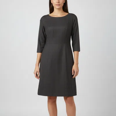 Pre-owned Kenzo Grey Plaid Wool Blend Sheath Dress L In Gray