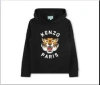 Kenzo Lucky Tiger Cotton Hoodie In Grey
