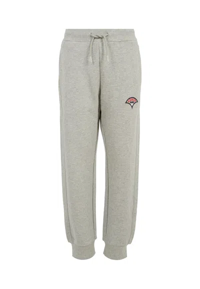 Kenzo Kids' Grey Trousers For Girl With Logo In Gray