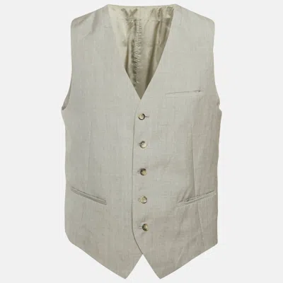 Pre-owned Kenzo Grey Wool Formal Vest Xl In Gray