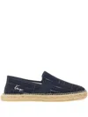 Kenzo Logo Embroidered Round Toe Espadrilles In Blue