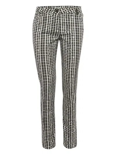 Pre-owned Kenzo Grid-print Trousers In Black