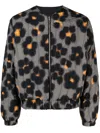 Kenzo Hana Leopard Reversible Bomber Jacket In 灰色