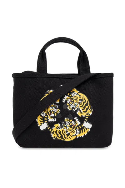 Kenzo Handbag With Tiger Motif In Black