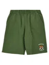 Kenzo Happy Tiger Bermuda Shorts In Green