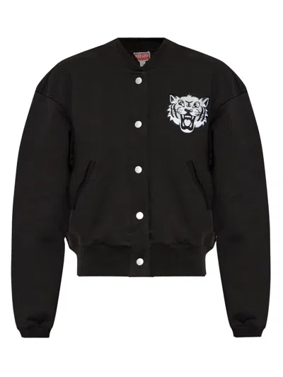 Kenzo Joyful Tiger Cotton Jacket In Black