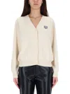 Kenzo Ami Paris Wool Sweater With Heart Intarsia By Ami In White