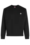 Kenzo Happy Tiger Embroidered Classic Sweatshirt Sweatshirts Black In Black