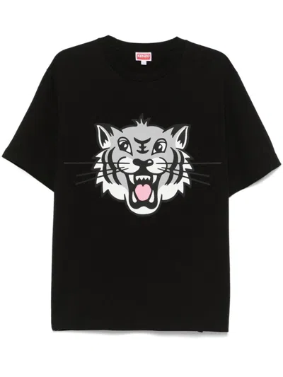 Kenzo Happy Tiger Classic Tshirt Clothing In Black