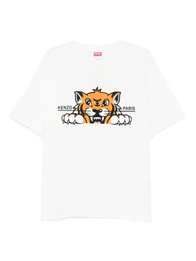 KENZO KENZO HAPPY TIGER COTTON T-SHIRT