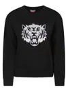 Kenzo Happy Tiger Emboridered Classic Sweatshirt In Black