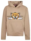 Kenzo Happy Tiger Hooded Sweatshirt In Brown