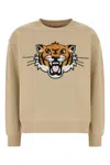Kenzo 'happy Tiger' Crew Neck Sweatshirt In Beige