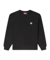 Kenzo Lightweight Tiger Sweatshirt Ribbed Cuffs In Black