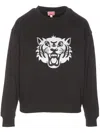 Kenzo Happy Tiger Embroidered Sweatshirt In Black