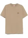 Kenzo Happy Tiger Embroidered T-shirt Clothing In Beige
