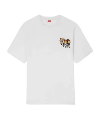 KENZO 'KENZO HAPPY TIGER' EMBROIDERED T-SHIRT IN COTTON