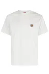 Kenzo Happy Tiger Embroidered Tshirt In White