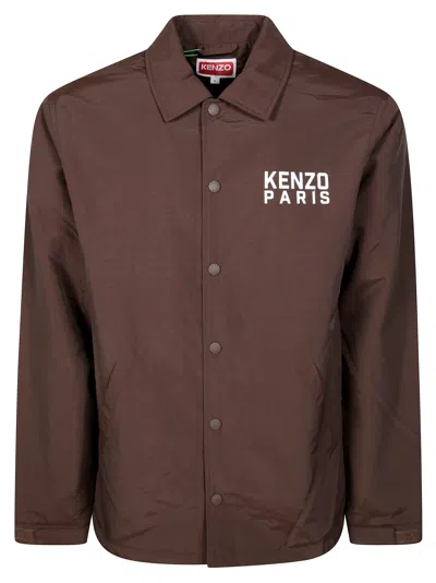 Kenzo Happy Tiger Heavy Coach Jacket In Brown